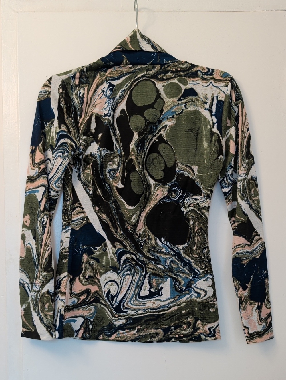 Rachel Comey x Target Green Marble Print Long Sleeve Turtleneck Shirt Size XS - Picture 5 of 5